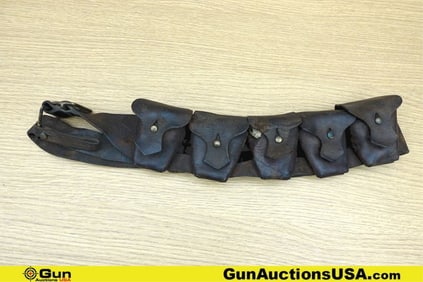 British P 1903 Bandoleer. Fair Condition. BRITISH P 1903 Leather Bandoleer. . (77899) (GSCN88)
