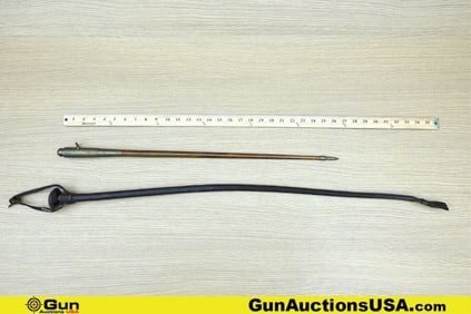 Surplus COLLECTOR'S . Good Condition. Swagger Stick with a Bullet at Point, and Riding Crop. .