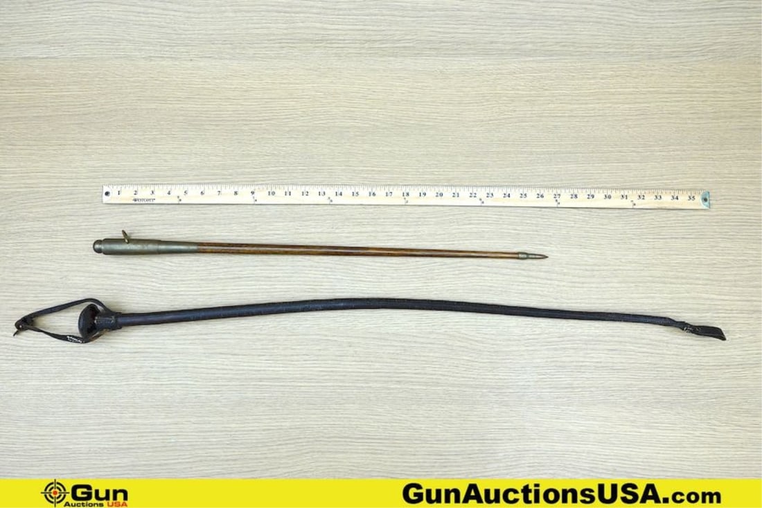 Surplus COLLECTOR'S . Good Condition. Swagger Stick with a Bullet at Point, and Riding Crop. .: Surplus COLLECTOR'S . Good Condition. Swagger Stick with a Bullet at Point, and Riding Crop. . (77970) (GSCE44)