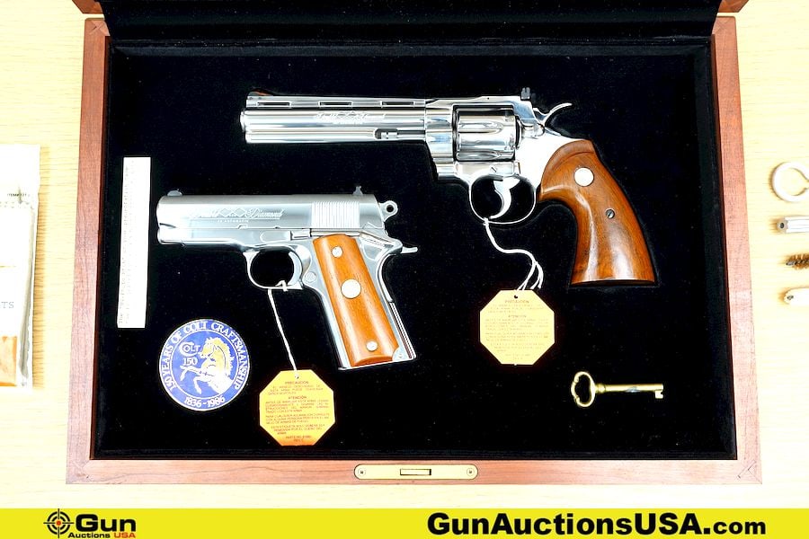 COLT PYTHON, OFFICER'S ACP .357 MAGNUM, .45 AUTO COLT 150th YEAR ANNIVERSARY SET Revolver, Pistol.