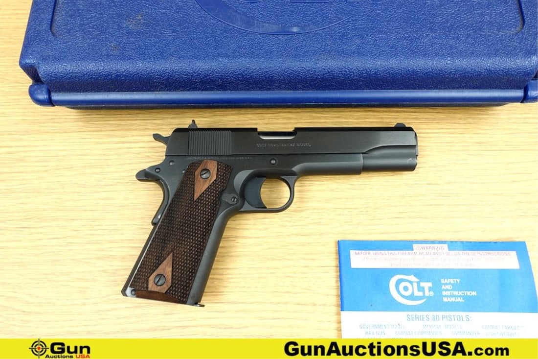 COLT GOVERNMENT MODEL .45 AUTO COLLECTOR'S Pistol. Very Good. 5" Barrel. Shiny Bore, Tight Action: COLT GOVERNMENT MODEL .45 AUTO COLLECTOR'S Pistol. Very Good. 5" Barrel. Shiny Bore, Tight Action Semi Auto Very nice and Features a Staked White Dot Front Sight, Drift Adjustable Rear Sight, Colt Pon