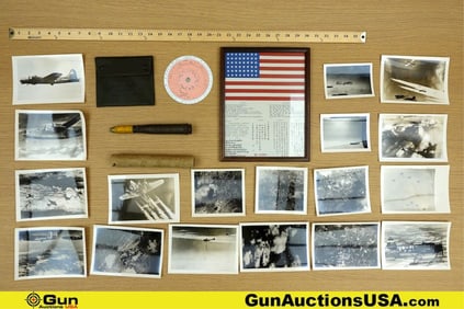 Military Surplus COLLECTOR'S Inert Shell, Photos, Etc. . Good Condition. One U.S. Pacific Theatre