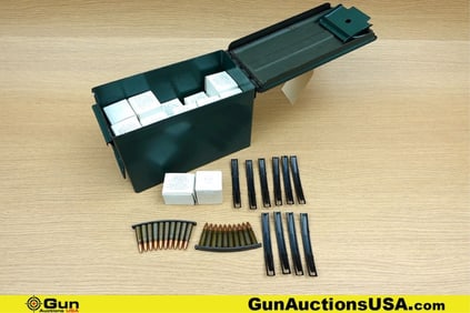 Russian Surplus 7.62x39 Ammo . Approx. 621 Rds. Includes Metal Ammo Can, Assorted Stripper Clips. .