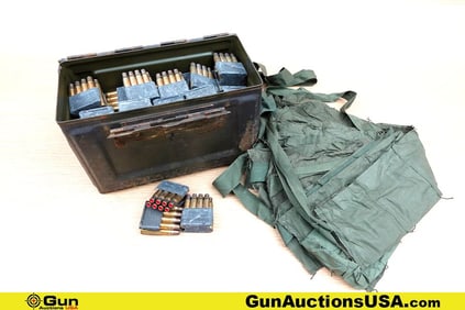 Surplus 30.06 BLANKS. Approx. 489 BLANKS. Includes Assorted Enbloc Clips, Bandoleers and Metal Ammo