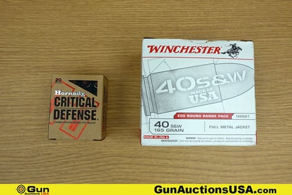 Winchester, Hornady .40 S&W Ammo. 220 Rds of Assorted 40 S&W. . (78381) (GSCT41)