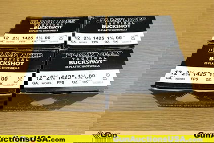 Clever Black Aces 12 Ga. Ammo. 100 Rounds of 00Buck 2 3/4 Inch.. ITALY (78416) (GSCU97)