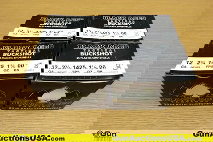 Clever Black Aces 12 Ga. Ammo. 100 Rounds of 00Buck 2 3/4 Inch.. ITALY (78418) (GSCU77)