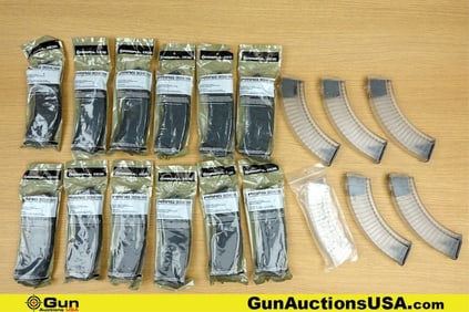Magpul, ProMag, Etc. AK-A7 7.62x39 MM Magazine. Excellent. 18 Magazines in Total; 5 Clear Polymer 40