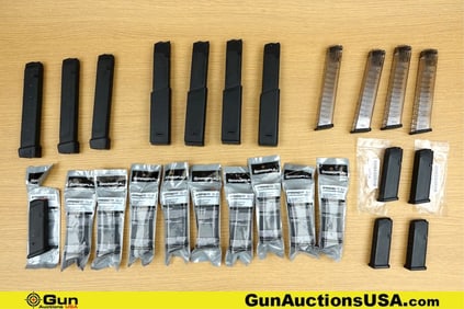 Magpul, Glock, ETS, KRISS .40 S&W, .45, 9MM Magazines. Excellent. 25 Magazines; Four 30 Rd .45 ACP