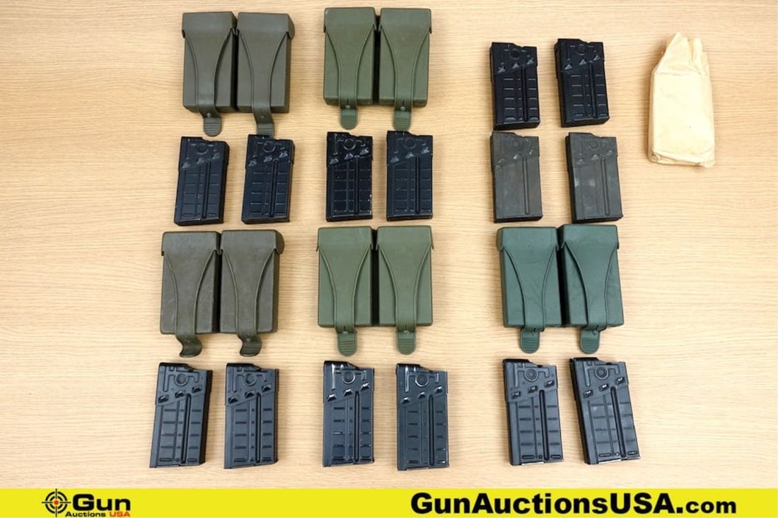 H&K, German Surplus 7.62x51 Magazines . Very Good. Fourteen 20 Rd G3/HK91 Magazines and Five Surplus: H&K, German Surplus 7.62x51 Magazines . Very Good. Fourteen 20 Rd G3/HK91 Magazines and Five Surplus Mag Pouches. . (78320) (GSCO13)
