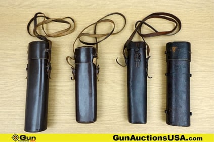 WETZLAR, KAHLES, Etc. Scope Tubes. Good Condition. Four Leather Scope Tubes . (78025) (GSCO67)