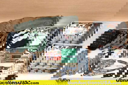 MTM, Cabela's, Gerber, Etc. Ammo Can Trays, Pouches, Gloves, Etc. . Very Good. Five Ammo Can Trays,