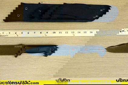 K BAR BK-7 Knife. Good Condition. One K BAR 7" fixed Blade Knife, 12" Overall with a Nylon Scabbard.