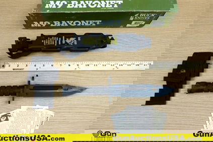 BUCK KNIVES M9 Bayonet. Like New. Military Style Bayonet Features Spine Serrated to Drop Point, "M9