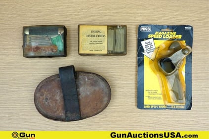 HKS, U.S. Surplus COLLECTOR'S Survival Kits, Speed Loader, Etc. . Good Condition. Two Military