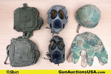 Military Surplus, Etc. COLLECTOR'S Helmet, Protective Mask. Good Condition. One Military Helmet,