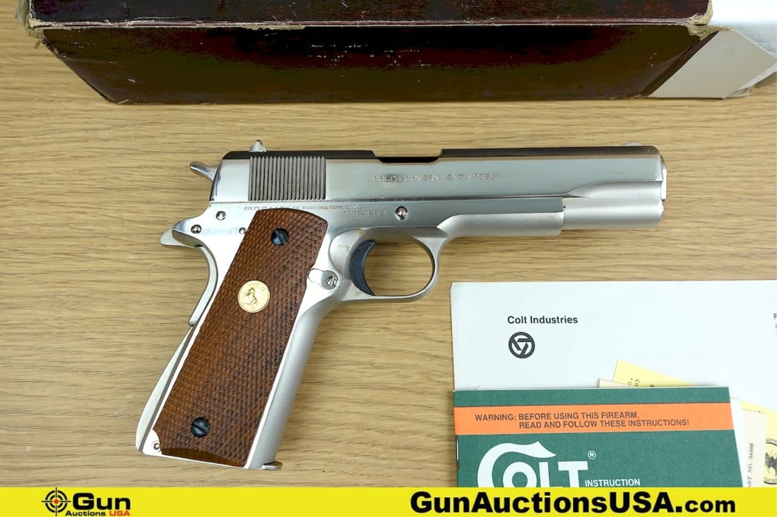 COLT MKIV/SERIES 70 GOVERNMENT MODEL .45 AUTO COLLECTOR'S Pistol. Excellent. 5" Barrel. Shiny Bore,: COLT MKIV/SERIES 70 GOVERNMENT MODEL .45 AUTO COLLECTOR'S Pistol. Excellent. 5" Barrel. Shiny Bore, Tight Action Semi Auto STUNNING COLT and Features a Colt Pony Clearly Visible on Left Side, Staked R