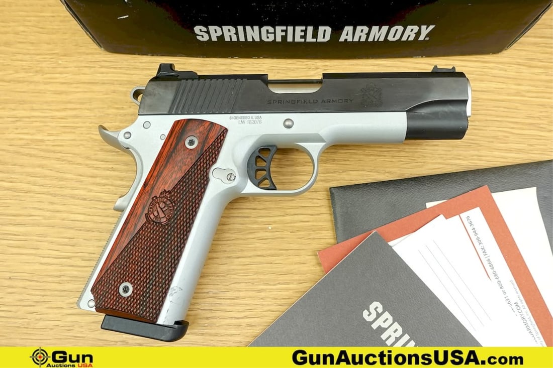 SPRINGFIELD RONIN .45 AUTO Pistol. Very Good. 4.25" Barrel. Shiny Bore, Tight Action Semi Auto: SPRINGFIELD RONIN .45 AUTO Pistol. Very Good. 4.25" Barrel. Shiny Bore, Tight Action Semi Auto Features a Drift Adjustable Fiberoptic Front Sight, Drift Adjustable White Dot Rear Sight, SA Only, Stain