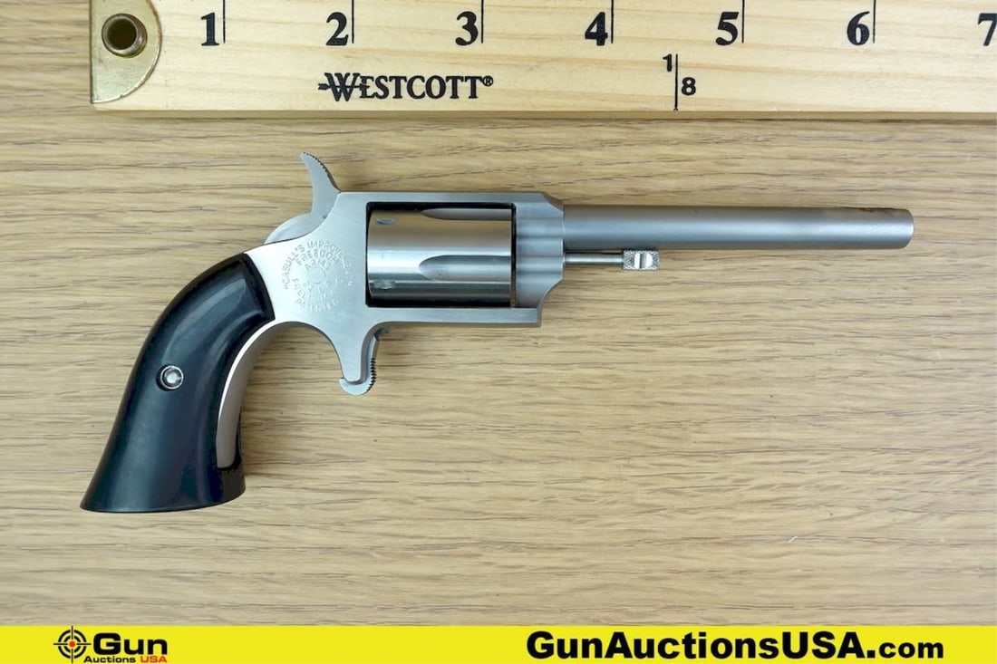 FREEDOM ARMS .22 LR Revolver. Very Good. 3" Barrel. Shiny Bore, Tight Action Features a Fixed Front: FREEDOM ARMS .22 LR Revolver. Very Good. 3" Barrel. Shiny Bore, Tight Action Features a Fixed Front Sight, Trench Style Rear Sight, Serrated SA only Hammer, Stainless Construction with a Five Shot Flu