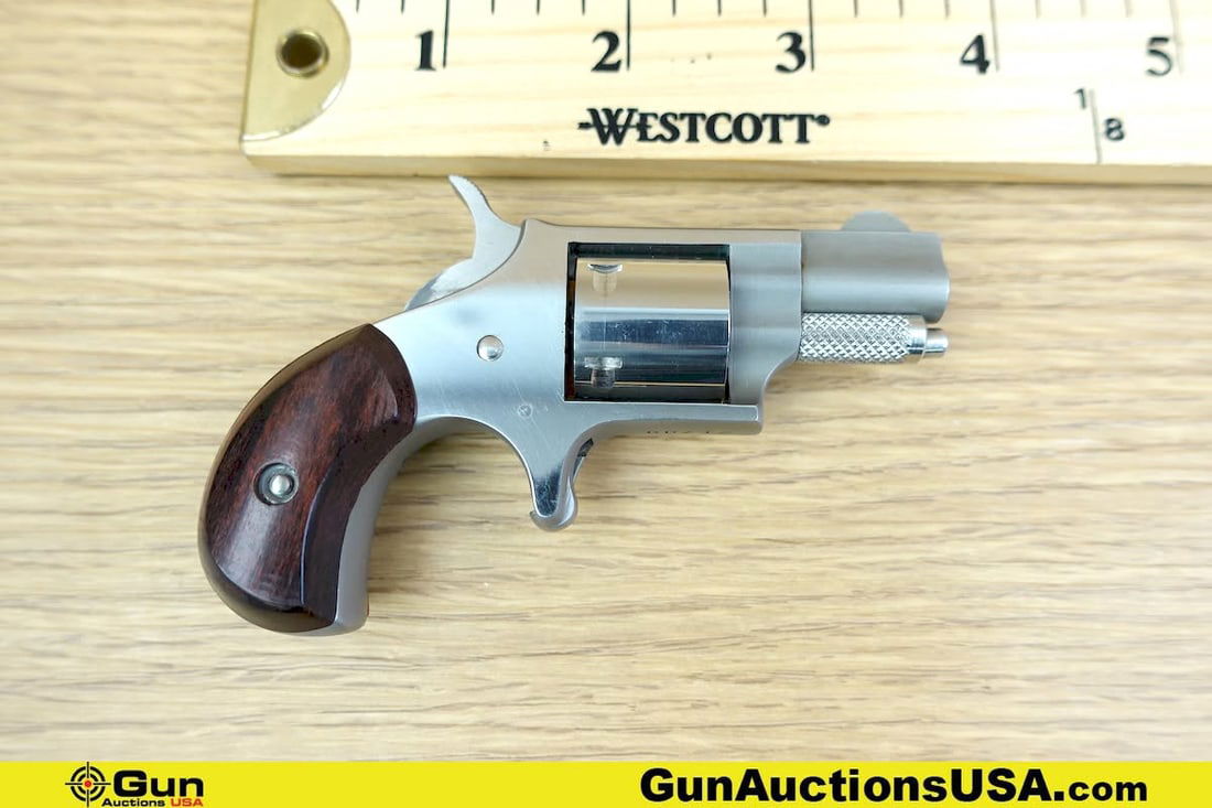 North American Arms .22 Short Revolver. Very Good. 1 1/8" Barrel. Shiny Bore, Tight Action Features: North American Arms .22 Short Revolver. Very Good. 1 1/8" Barrel. Shiny Bore, Tight Action Features a Fixed Front Sight, Stainless Construction with a SA Hammer. Straight Wall Five Shot Cylinder, Poli