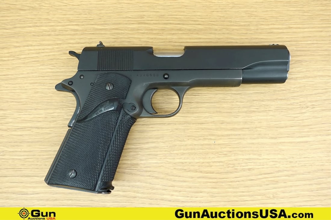 ROCK ISLAND 1911 .45 ACP Pistol. Good condition, Normal Handling Marks, Scattered Spotting and/or: ROCK ISLAND 1911 .45 ACP Pistol. Good condition, Normal Handling Marks, Scattered Spotting and/or Pitting. 5" Barrel. Shiny Bore, Tight Action Semi Auto A precision-crafted powerhouse, with Wrap Aroun