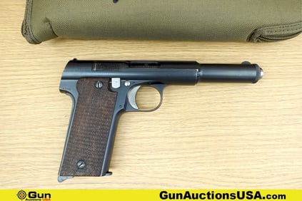ASTRA 1921 9MM Pistol. Very Good. 6" Barrel. Shiny Bore, Tight Action Semi Auto Features a Fixed