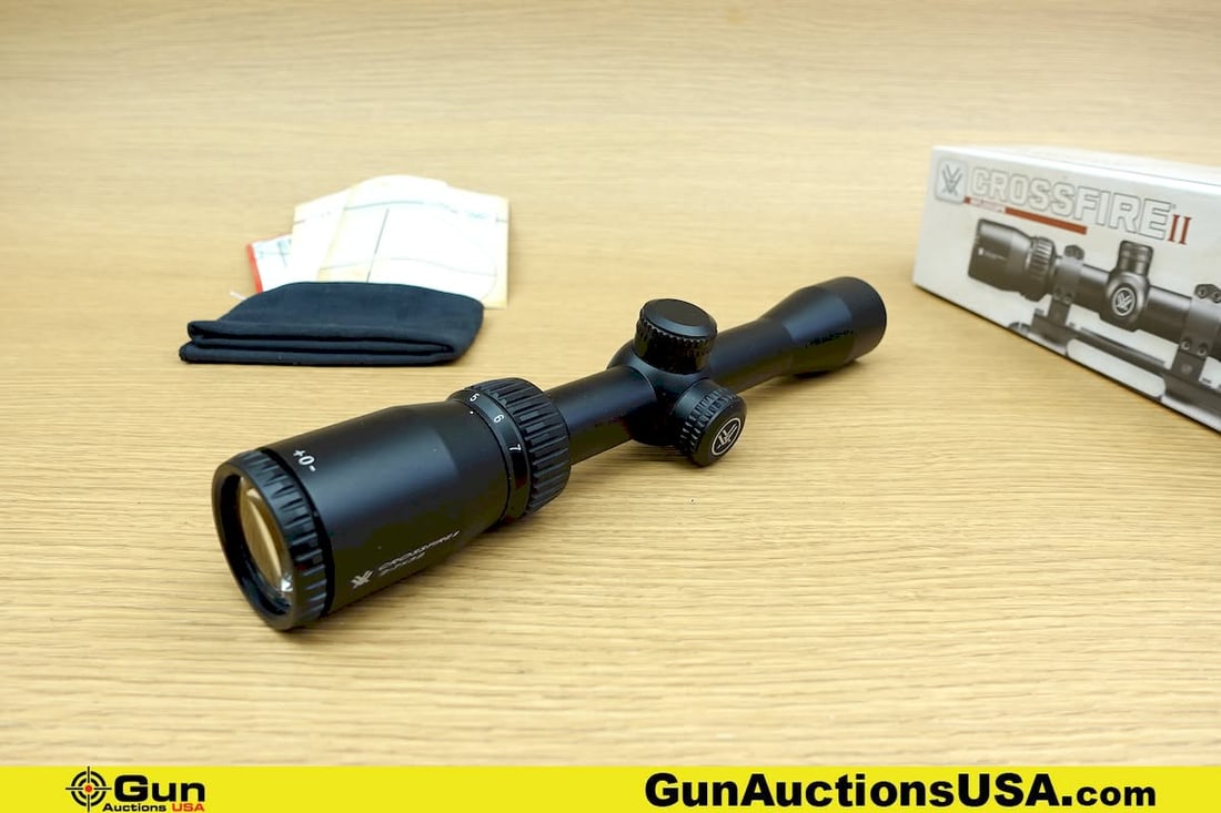 Vortex CROSS FIRE II Scope. Excellent. One 2-7x32 Scope with Dead Hole Reticle. Includes Box and: Vortex CROSS FIRE II Scope. Excellent. One 2-7x32 Scope with Dead Hole Reticle. Includes Box and papers. . (79094) (GSCN65)