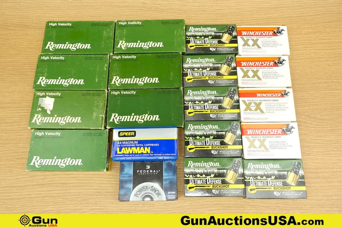 Remington, Winchester, Speer, Federal 12 Ga, .308, .44 MAGNUM Ammo. 219 Rds in Total; 55 Rds of 12: Remington, Winchester, Speer, Federal 12 Ga, .308, .44 MAGNUM Ammo. 219 Rds in Total; 55 Rds of 12 Ga. 140 Rds of .308 and 24 Rds of .44 Magnum . (78936) (GSCU72)