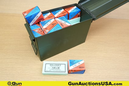 Barnaul, S&B, Etc. 7.62x39 Ammo. Approx. 760 Rds. Includes Metal Ammo Can. . (79087) (GSCW76)