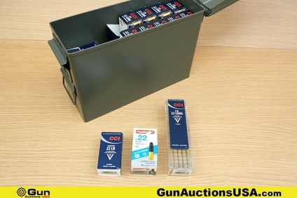 CCI, Aquilla .22LR Ammo. Approx. 1800 Rds of Assorted .22LR. Included Metal Ammo Can . (78959)