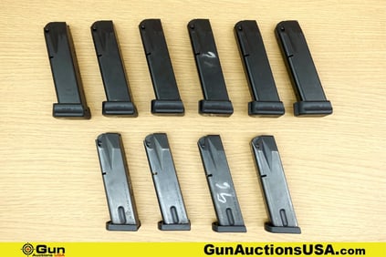 Beretta, Mec-gar .40 S&W Magazines . Good Condition. 10 Magazines for Beretta 96; Six-Extended