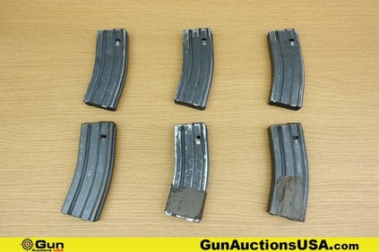Surplus 5.56 Magazines . Good Condition. Six 30 Rd Stanag AR Magazines. . (78906) (GSCM11)