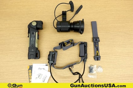 Energizer, Phoenix, Etc. Lights . Very Good. Four Assorted Flashlights; One Barrel Mounted Red