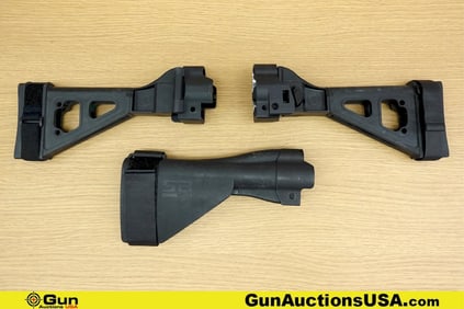 SB TACTICAL, HK PARTS Braces. Very Good. Three MP5 Braces; Two SB Tactical Folding Braces and One