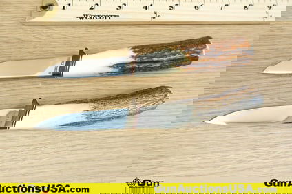 GERBER C300B, C300A Knives. Excellent. Two Fix Blade Hunting Knives with Antler Handles. . (78998)