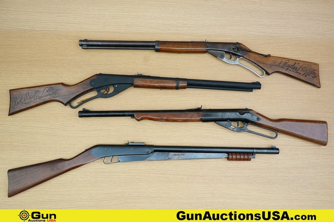Daisy Red Rider, Etc. .177 BB RIFLES. Good condition, Normal Handling Marks, Scattered Spotting: Daisy Red Rider, Etc. .177 BB RIFLES. Good condition, Normal Handling Marks, Scattered Spotting and/or Pitting. Four Assorted BB Rifles. . (78983) (GSCF84)