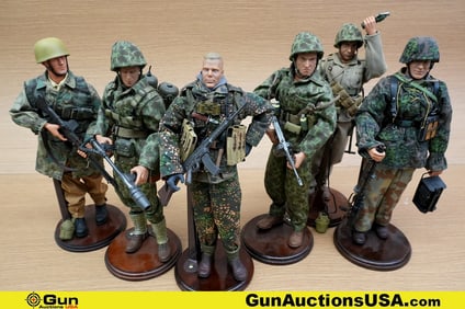 21 st Century Toys Military Toys. Very Good. Six Assorted 12", WWII Military Figures with Wood