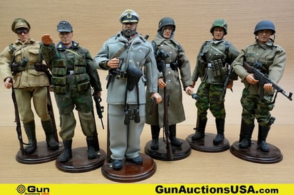 21st Century Toys Military Toys. Very Good. Six Assorted, 12", WWII Military Figures with Wood