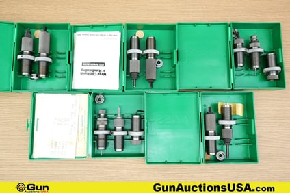 RCBS .44 MAGNUM, .30.30, .45 ACP, .44 MAGNUM, .25.06, 7MM Die Sets. Good Condition . Five RCBS DIE