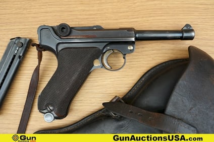 DWM P08 9MM LUGER WAFFEN STAMPED Pistol. Good condition, Normal Handling Marks, Scattered Spotting