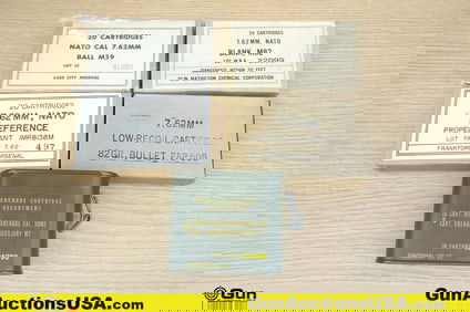 US Surplus 7.62x51 MM, .30 Cal Ammo. 80 Rds of 7.62 NATO and 1 Sealed Spam Can of .30 CAL Grenade