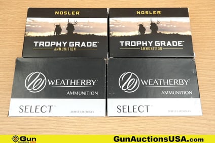 Nosler, Weatherby 6.5-284 NORMA, 6.5-300 WEATHERBY Ammo. 40 Rds of 6.5-600 NORMA and 40 Rds of