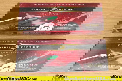 Federal Big Game 7 MM WIN SHORT MAG Ammo. 40 Total Rds of 7 MM WIN SHORT MAG 150 Grain Trophy