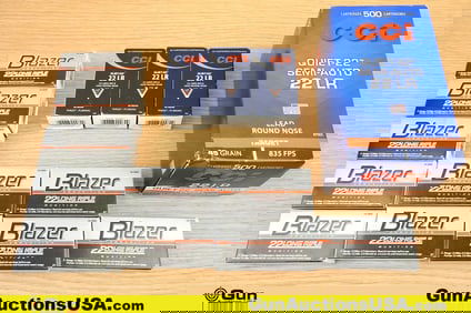 CCI, Blazer .22 LR Ammo. 1150 Total Rds; .22 LR Assorted Grain.. (79843) (GSCU55)