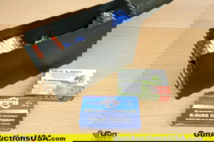 Grag & Sons, PPU 6.5x52 CARCANO Ammo. Approx. 140 Rds. Includes Small Metal Ammo Can. . (80531)