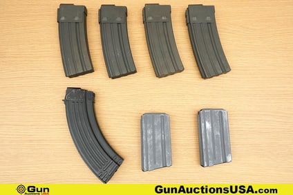 Colt, Beretta, Etc AR-70/90, AR-15, AKM 5.56 MM, 7.62x39 MM Magazines. Good Condition. Seven Total