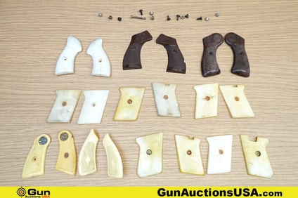 Raven Arms, Phoenix, R.G. Grips, Screws. Good Condition. 10 Assorted Grip sets and Approx. 12 Grip