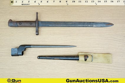 British Surplus, Italian Surplus Bayonets. Very Good. Two Bayonets; One is a WWII Italian Bayonet,