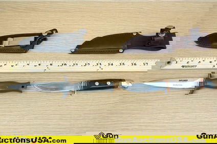 Explorer, Sharps Survival, Etc Knives. Good Condition. One Explorer Survival 44-40 Stainless Fixed