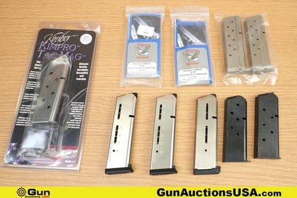 Wilson Combat, Colt, Kimber, Etc. .45 ACP. .38 SUPER Magazines. Very Good. Eight 1911 Magazines in